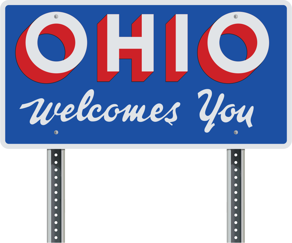 Sign that says Ohio Welcomes You